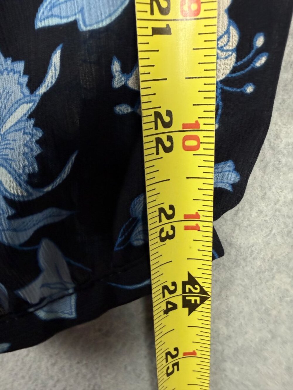 J Crew 3X Smocked Ruffle Neck Chiffon Popover Top Midnight Blue Floral Blouse - Picture 14 of 14